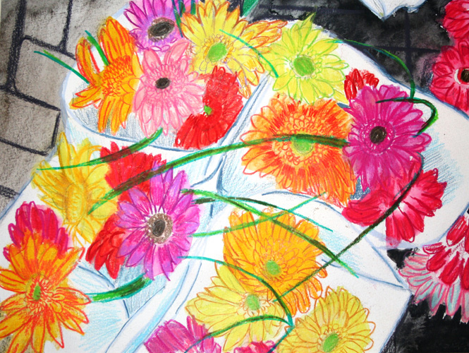 water color and color pencil on paper